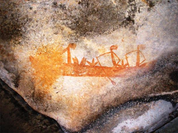 “Gwion Gwion” rock art depicting a boat, Kimberley, Australia. (Classconections)