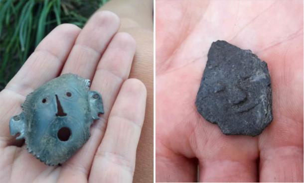 Face crafted in copper alloy(Left) and lead plate (right). (PAP)