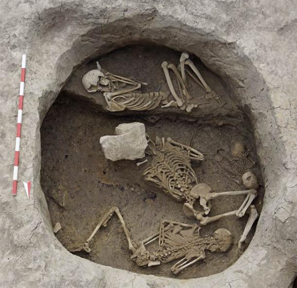 En el sitio de Provadia-Solnitsata, los arqueólogos descubrieron varios restos humanos, incluida una fosa común que contenía los restos aplastados de víctimas que sufrieron muertes violentas. (Revistas Nikolov / OpenEdition)