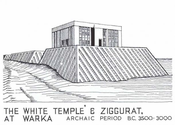 Zigurat de Anu y Templo Blanco en Uruk. El Anu Ziggurat fue el precursor de las pirámides en Egipto y data de alrededor del 4000 a. C., y el Templo Blanco se construyó alrededor del 3500 a. (Dominio publico)