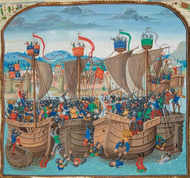 Battle of Sluys (15th century) by Jean Froissart. (Public Domain)