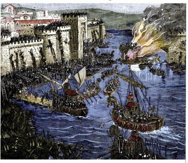 Viking attack on Paris in 845 (Public domain)