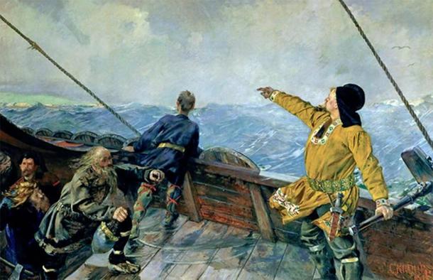 A depiction of Leif Eriksson discovering the Americas, painted in 1893. (Christian Krohg / Public domain)