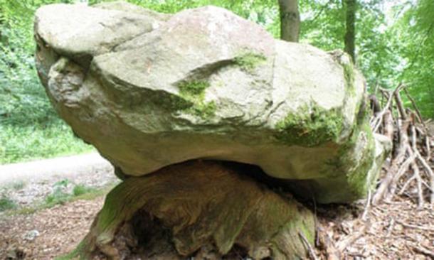 Una gran piedra sarsen en West Woods, la fuente probable de la mayor parte del sarsen utilizado para construir Stonehenge. (Imagen: Katy A Whitaker/Universidad de Reading)