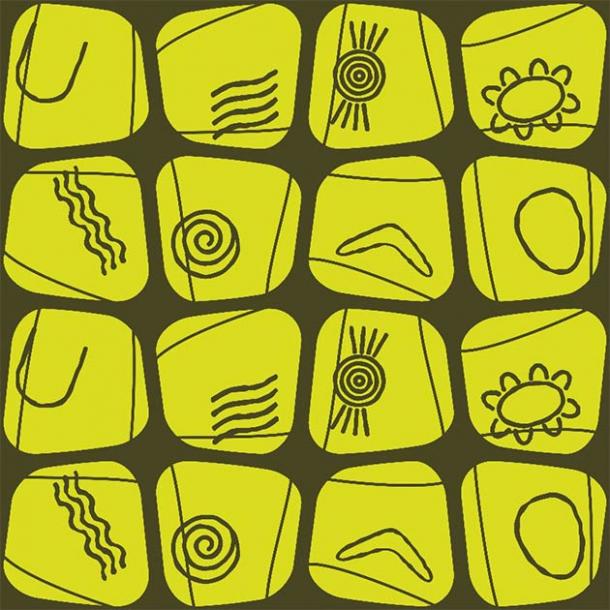 Examples of some of the many symbols of Australian aboriginal art. (drutska / Adobe Stock)