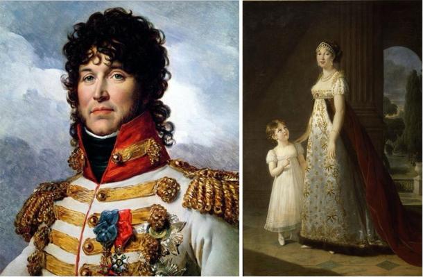 Portraits of King Joaquim Murat (right) (François Gérard / Public domain) and Queen Caroline and her daughter (left), who spent time with the 2nd Marquess of Sligo. (Élisabeth Louise Vigée Le Brun / Public domain)