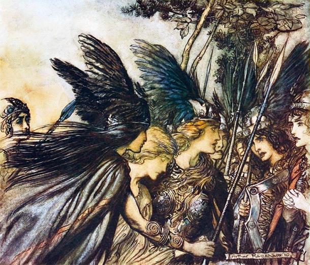 Daughters of Odin, the Valkyries, shown as warriors. (Jappalang / Public Domain)