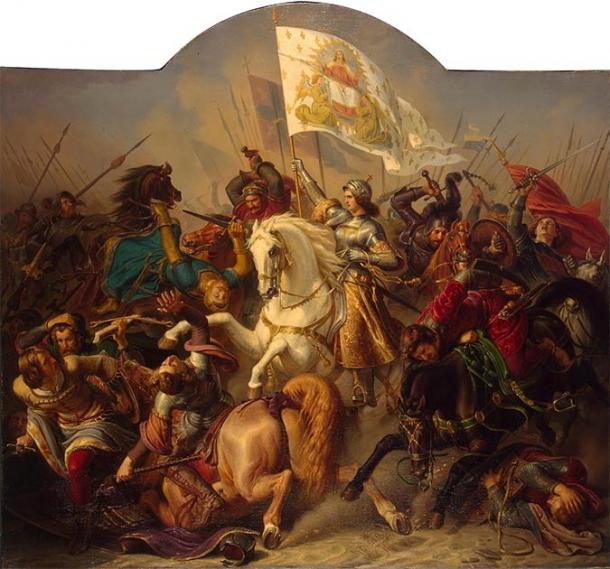 Joan of Arc in Battle (1843) by Hermann Stilke. (Public Domain)