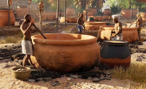 Representation of Ancient Egyptians brewing beer. (Mary Harrsch / CC BY-NC-SA 2.0)