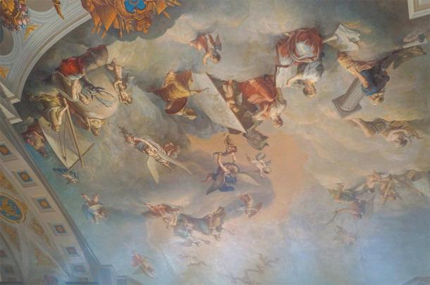Paintings on the ceiling in one of the rooms of the Catherine the Great’s Palace in Pushkino in St. Petersburg (julietta24 / Adobe Stock)
