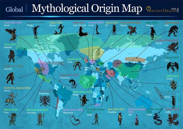 Mythological Origin Map (Ancient Origins)