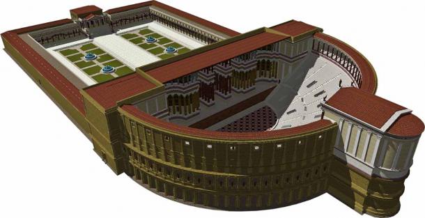 A computer generated model of the Theater of Pompey (Lasha Tskhondia / CC BY SA 3.0)