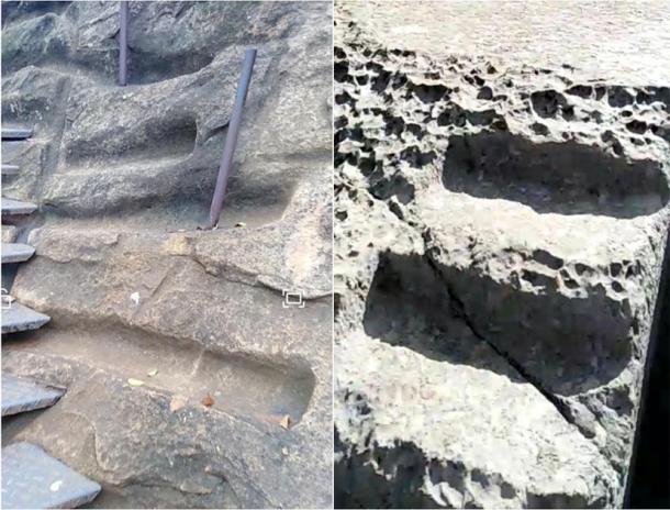The picture to the right was taken mid-2019 at a site just outside of Cusco, named “Qenqo Chico”. This type of smooth stone “groove” is found all over South American ruins - it is unexplained by modern academia. The picture to the left was taken in early 2019, during my time spent on the summit of Sigiriya, Sri Lanka. Notice the similarity in cut marks, with the rock face almost appearing to have been extracted by ‘scraping’ in precise, lateral strokes - something extremely hard to replicate with metal tools. (Photos courtesy of the author)