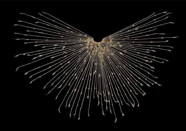 A cotton quipu with knotted cords, 1430-1530 AD. Excavated from Pacasmayo Valley, Peru (Trustees of the British Museum / CC by SA 4.0). Quipus were recording devices used by the Inca to aid in monitoring tax obligations, collecting census records, providing calendrical information, and military organization. The cords contained numeric and other values encoded by knots in a base ten positional system.