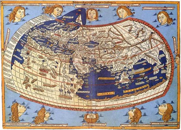 15th-century map depicting Ptolemy's description of the inhabited world, (1482, Johannes Schnitzer). 