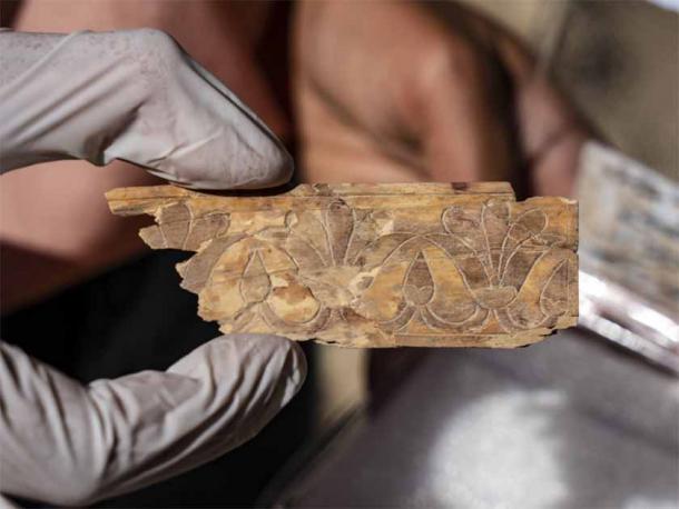 Apparently inlaid in a couch throne placed in a palatial structure, the ivory discovery sheds new light on the power and importance of Jerusalem at the time of the Judahite Kingdom. (Yaniv Berman / Israel Antiquities Authority)