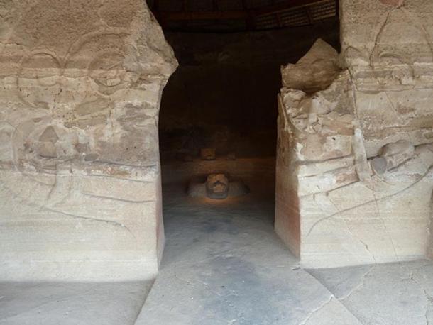 The entrance into the inner chamber of the Eagle Warriors Temple in Malinalco.