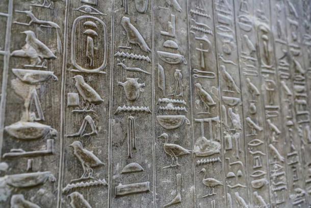 The pyramid inscriptions at the Pyramid of Unas at Saqqara necropolis, the first known to have these decorations (EvrenKalinbacak / Adobe Stock)