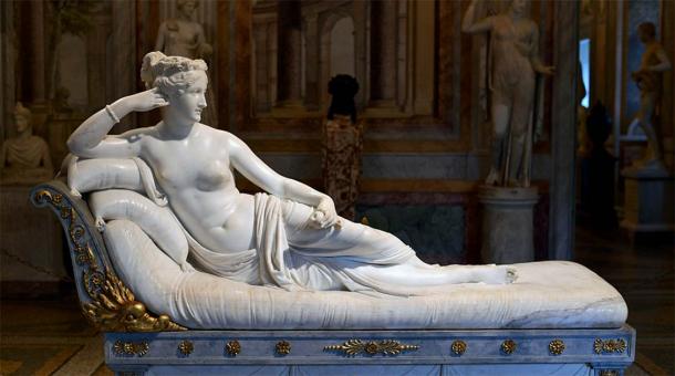 La escultura de mármol afortunadamente intacta de Paolina Bonaparte Borghese como 