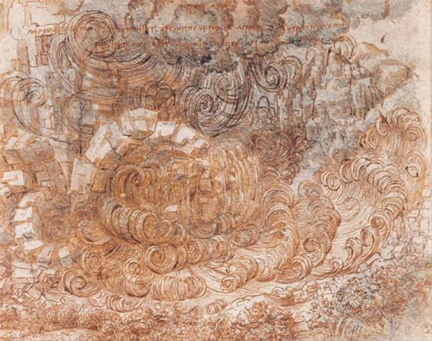 Da Vinci’s interest in nature and the element water as expressed in his drawing “A deluge” (c. 1550). (Public Domain)
