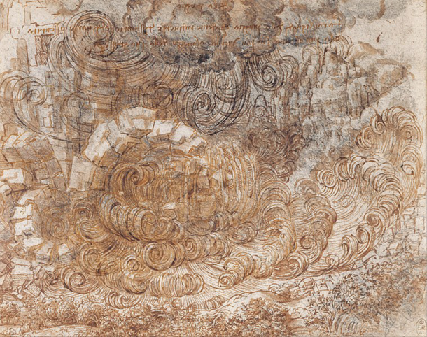 El interés de Leonardo da Vinci por la naturaleza y el elemento agua como se expresa en su dibujo 