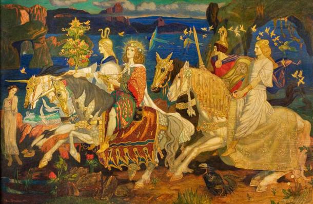 There are interesting similarities between the Norse creation myth and other worldwide creation myths. The Tuatha Dé Danann as depicted in John Duncan's Riders of the Sidhe, 1911 (SevenSeaOcean / CC BY SA 4.0)
