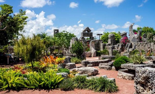 The interior of Coral Castle displays a unique artistry