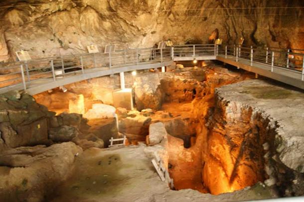The interior of the Theopetra Cave.