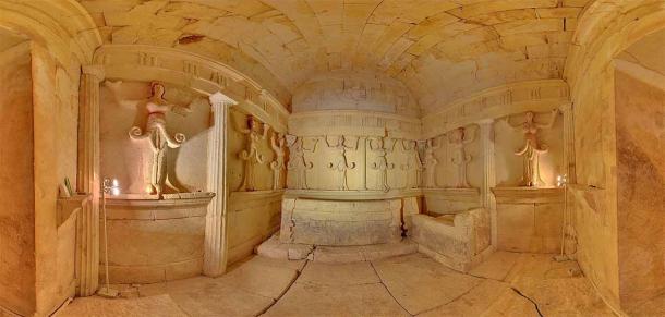 The interior of the Thracian Tomb of Sveshtari. (Interact-Bulgaria / CC BY-SA 4.0)