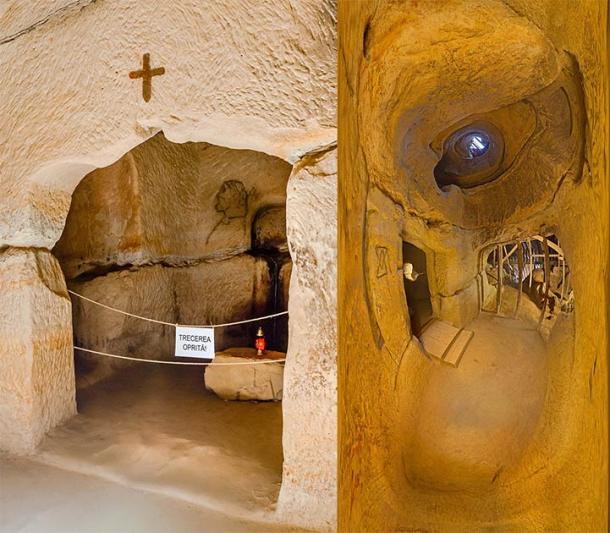 Interior of the so-called Temple of Wishes, the Temple of Sinca Veche continues to baffle the Romanian archaeological community. (Left: davidionut / Adobe Stock. Right: Misiulica / CC BY-SA 3.0)