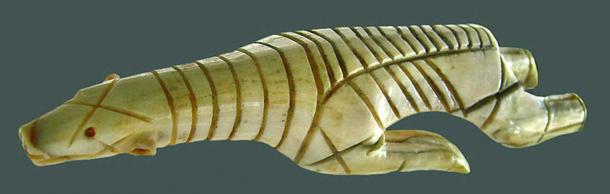 Dorset ivory polar bear figurine.