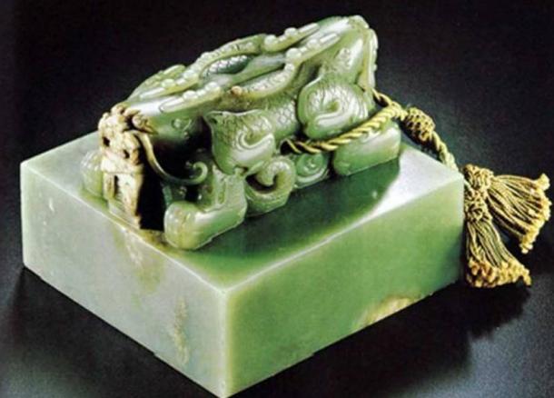A jade imperial seal from the Qing dynasty