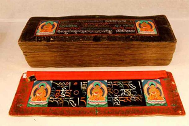 The Kangyur (the translated words of the Buddha) written with nine precious stones, are one of the more incredible texts from ancient history. (Fair Use)
