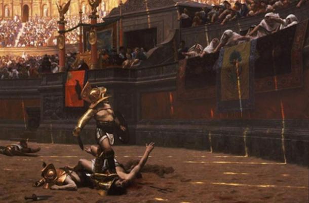 Were they really the heroes they are made out to be? Dramatic painting portraying gladiators in the arena. Jean-Léon Gérôme's 1872. Public Domain.