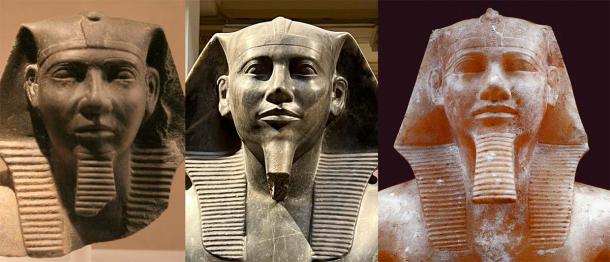 The known statues of Khafre - three similar, but different statues. (Cliff Dunning)