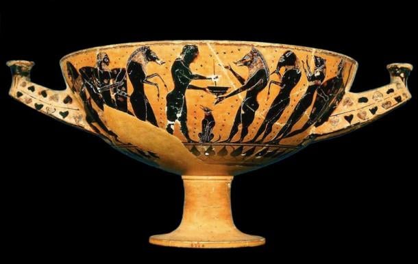 Coppa di vino o kylix raffigurante scene dell'Odissea dal 560 al 550 a.C. circa.  (Lucas / CC BY 2.0)