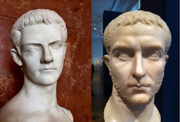 L, Gallienus (Berlin), R, Caligula (Paris) (Images: Joseph Saleh/Georgia Institute of Technology)