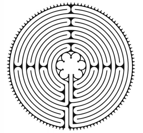 Plan of the labyrinth of Chartres Cathedral.