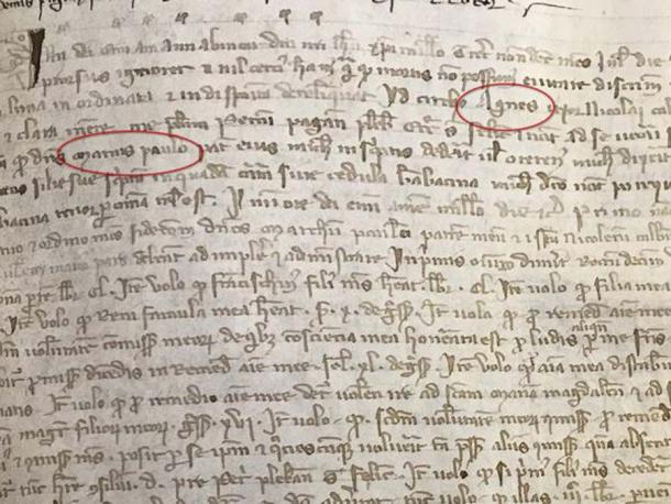 El último testamento escrito por una joven veneciana llamada Agnese el 7 de julio de 1319 en Venecia, que puede ser una hija desconocida del famoso explorador italiano Marco Polo. (Archivos del Estado de Venecia / Universidad Ca' Foscari)