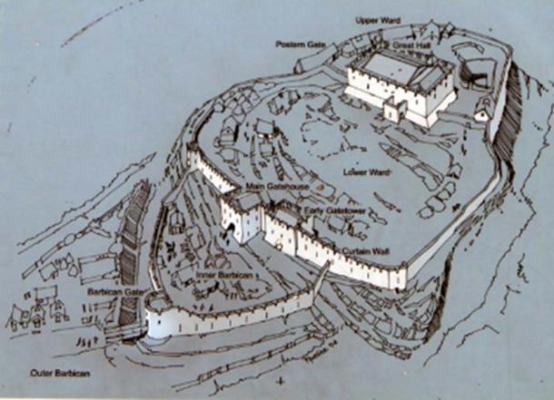  Layout of Rock of Dunamase. Photo taken from information board at Dunamase.