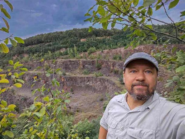 Lead author of the study Roman Garba at Korolevo I. site. (Roman Garba / Nature)