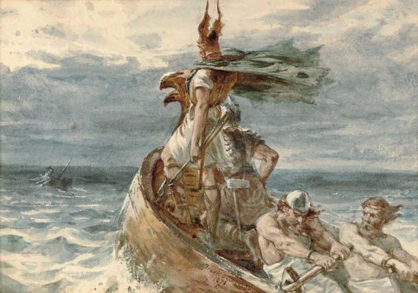 Sigurd the Mighty made his name the leader of the Viking conquest of modern-day northern Scotland. Vikings Heading for Land, by Frank Bernard Dicksee. (Public domain)