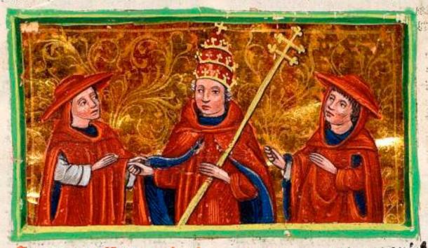 Una foglia delle "Decretali di Gregorio IX", il Papa molti credono abbia condotto una guerra ai gatti nel 13° secolo.  (Dominio pubblico)
