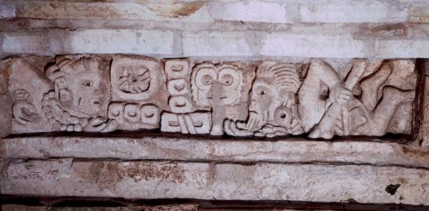 A lintel of a tomb previously excavated at Lambityeco 