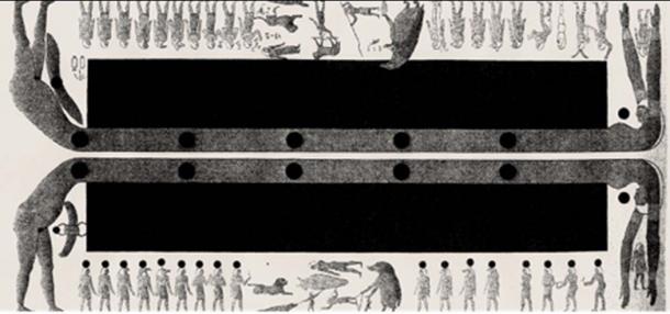 In this mural there is only the lion and the alligator in front of the small boy, and a different number of figures on each side.