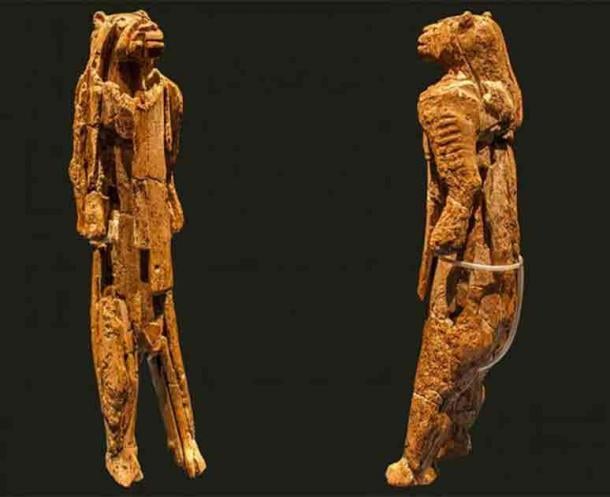 The Lion-Man of the Hohlenstein-Stadel was discovered in a cave in 1939 in Germany and is considered the oldest zoomorphic figurine in the world. (Left: Dagmar Hollmann / CC BY-SA 3.0. Right: Thilo Parg / CC BY-SA 3.0)