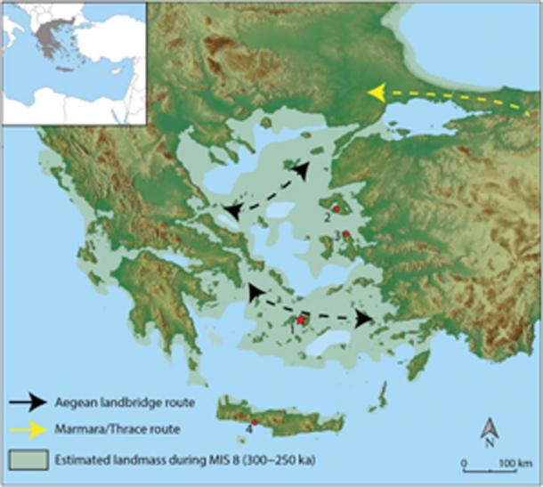 Location of Stelida archaeological site and hypothesized hominin migration. (Science Advances)