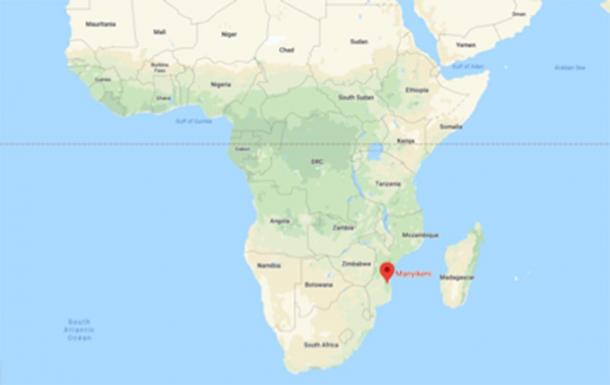 Location of Manyikeni, Mozambique (Google Maps)