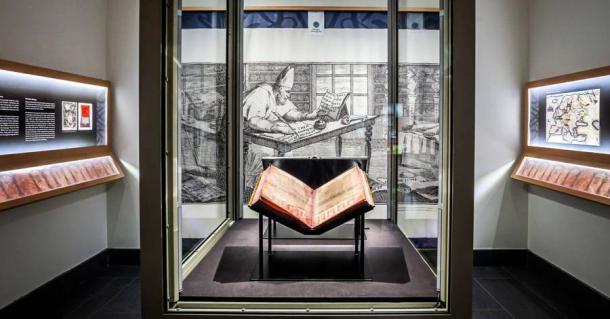 After its long journey, the Codex Argenteus, or Silver Bible, is now kept at Uppsala University Library encased in bulletproof glass. (Uppsala University Library)