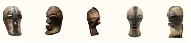 Selection of male and female Songye ritual masks.